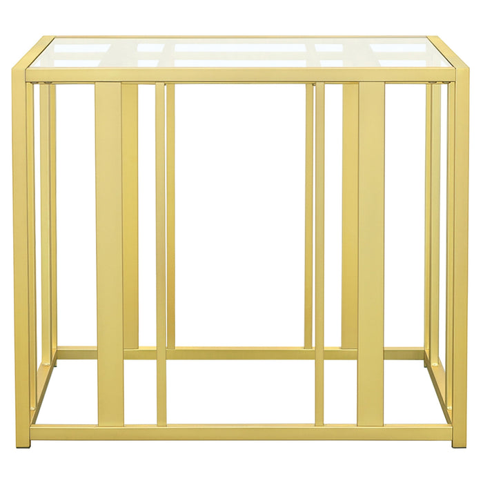 Adri Metal Frame End Table Matte Brass