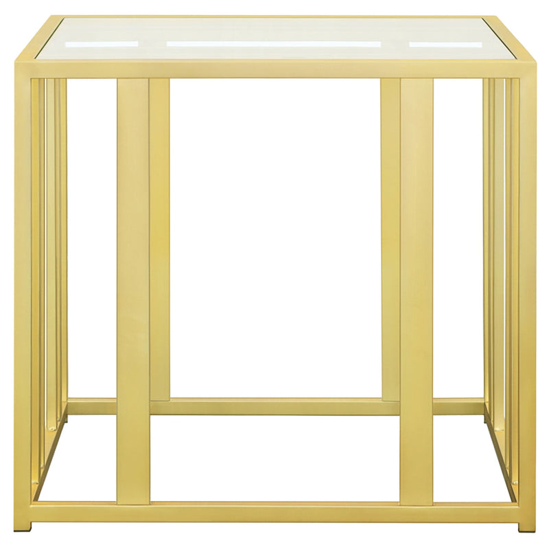 Adri Rectangular Glass Top Side End Table