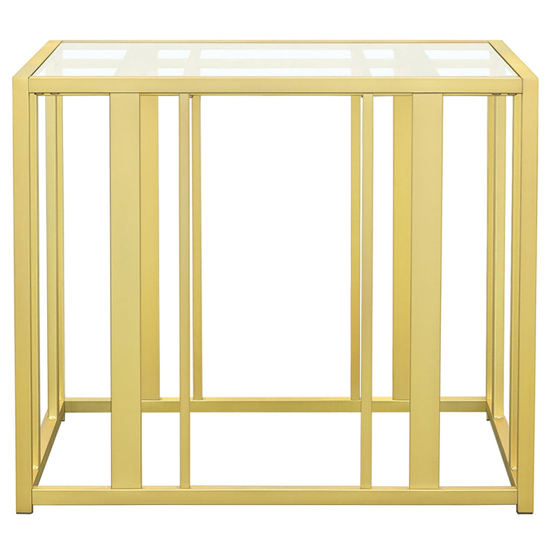 Adri Rectangular Glass Top Side End Table