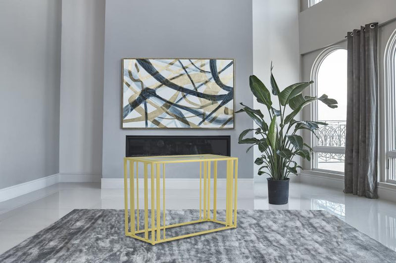 Adri Glass Top Entryway Console Table