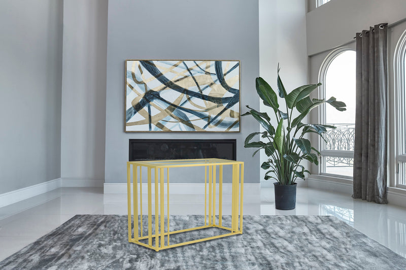Adri Glass Top Entryway Console Table