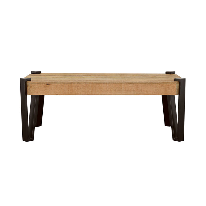 Winston Wooden Rectangular Top Coffee Table Natural and Matte Black