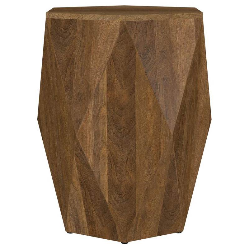 Zalika Hexagonal Solid Mango Wood End Table