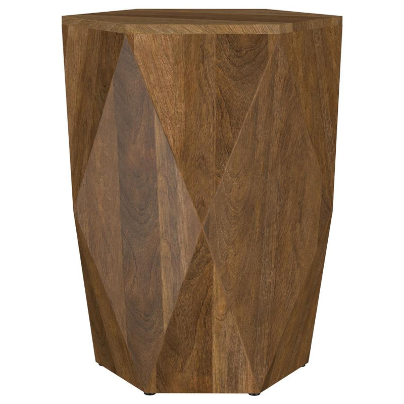 Zalika Hexagonal Solid Mango Wood End Table