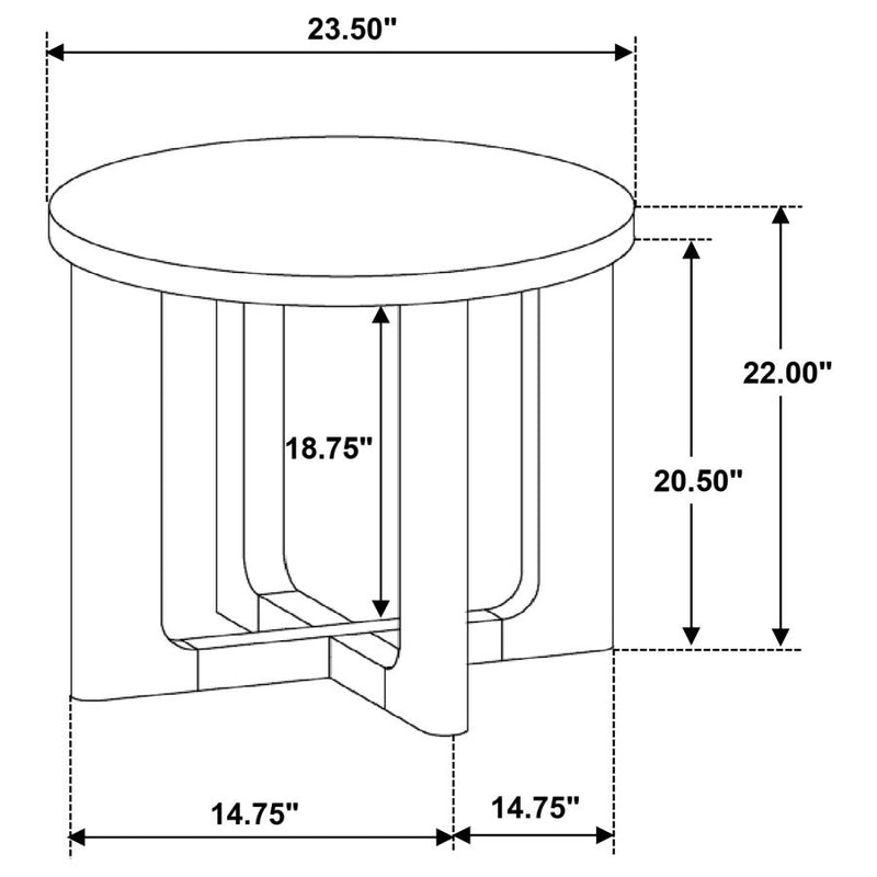 Kessler Round Sculptural Wood End Table