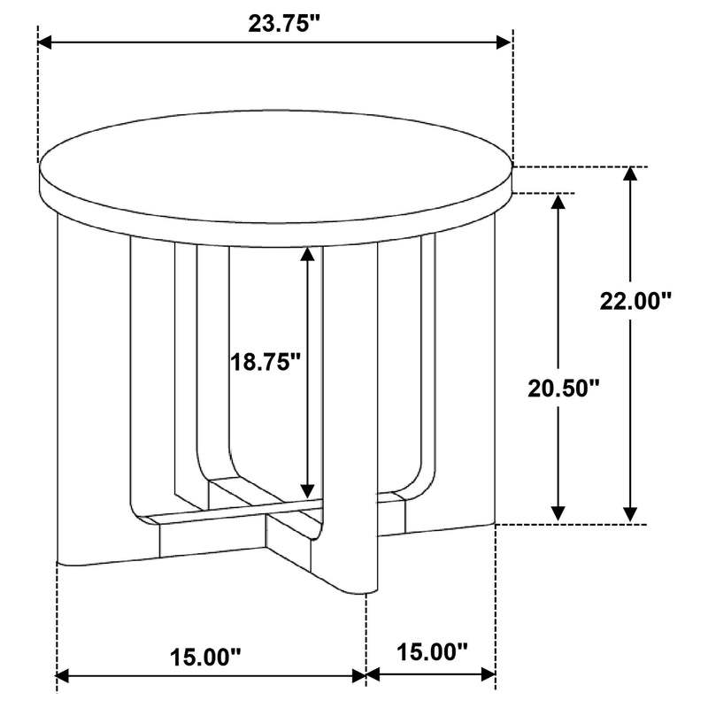 Mesa auxiliar escultural de madera redonda Kessler marrón