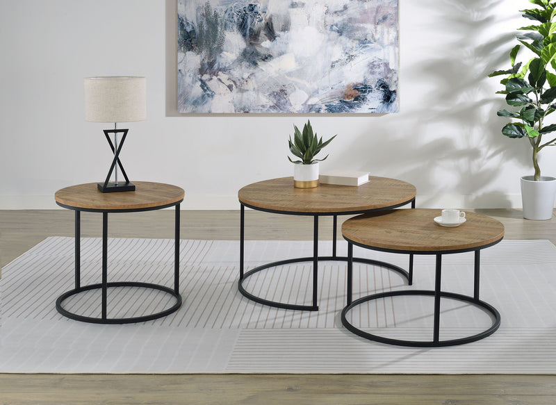 Lainey Round Faux Marble Side End Table