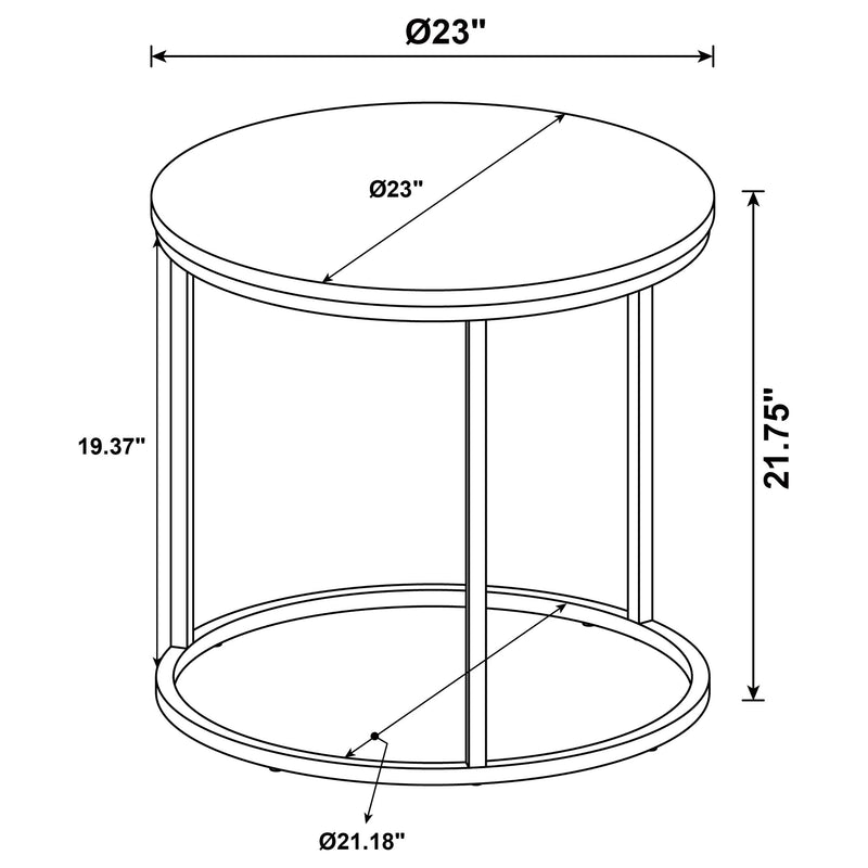 Lainey Round Faux Marble Side End Table