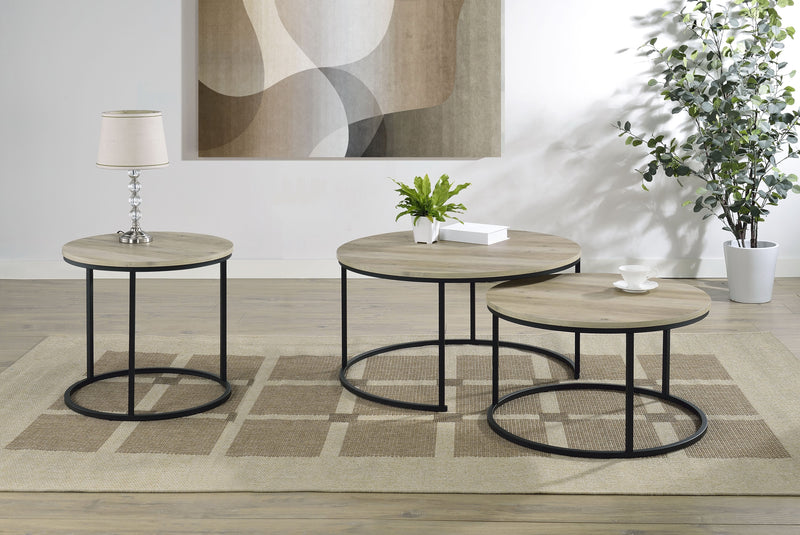 Lainey Round Faux Marble Side End Table