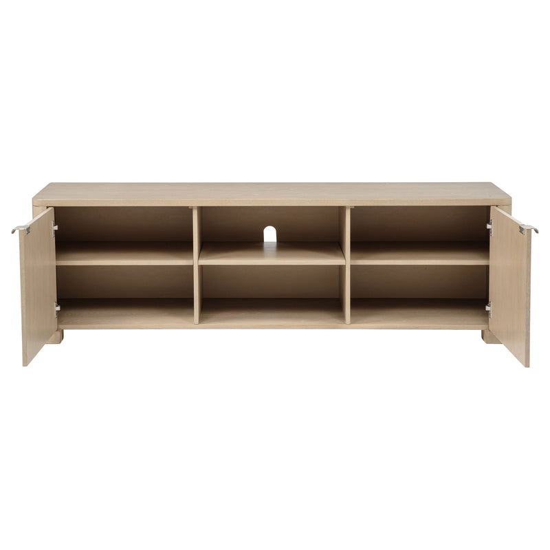 Mueble de TV Marcelo de 71 pulgadas, consola multimedia, olmo claro
