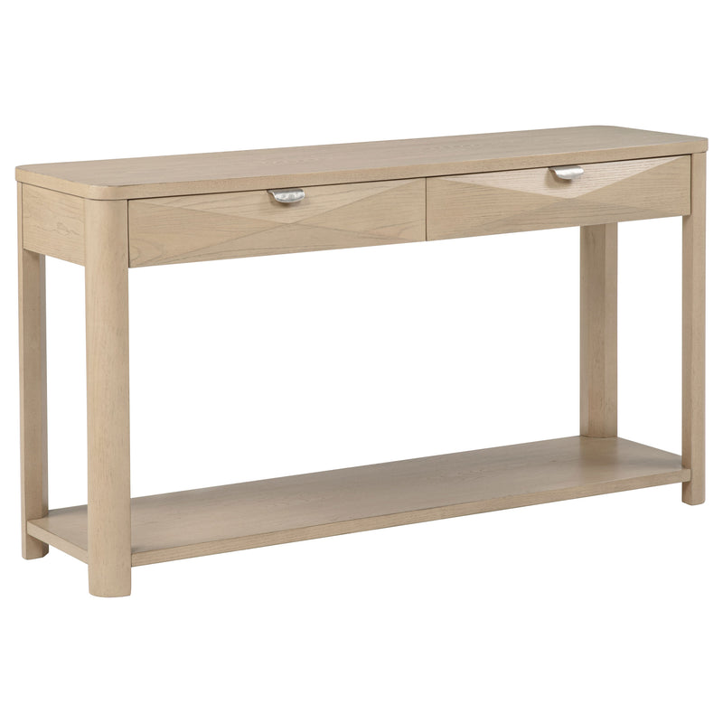 Mesa consola Marcelo con 2 cajones y estante Olmo claro