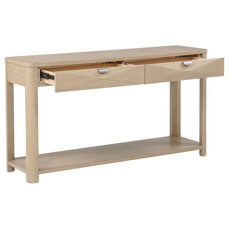 Mesa consola Marcelo con 2 cajones y estante Olmo claro