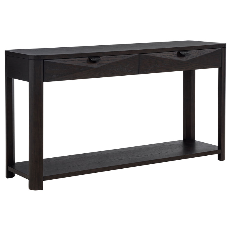Mesa consola Marcelo con 2 cajones y estante Olmo claro