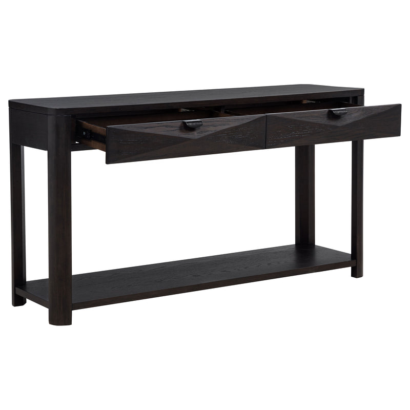 Mesa consola Marcelo con 2 cajones y estante Olmo claro