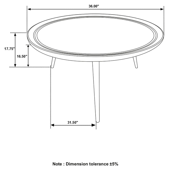 Zoe Round Coffee Table with Trio Legs Natural and Black