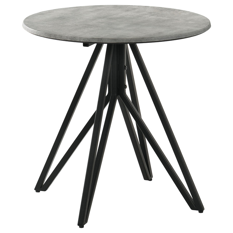 Mesa auxiliar Hadi Round SmartTop Cement y Gunmetal