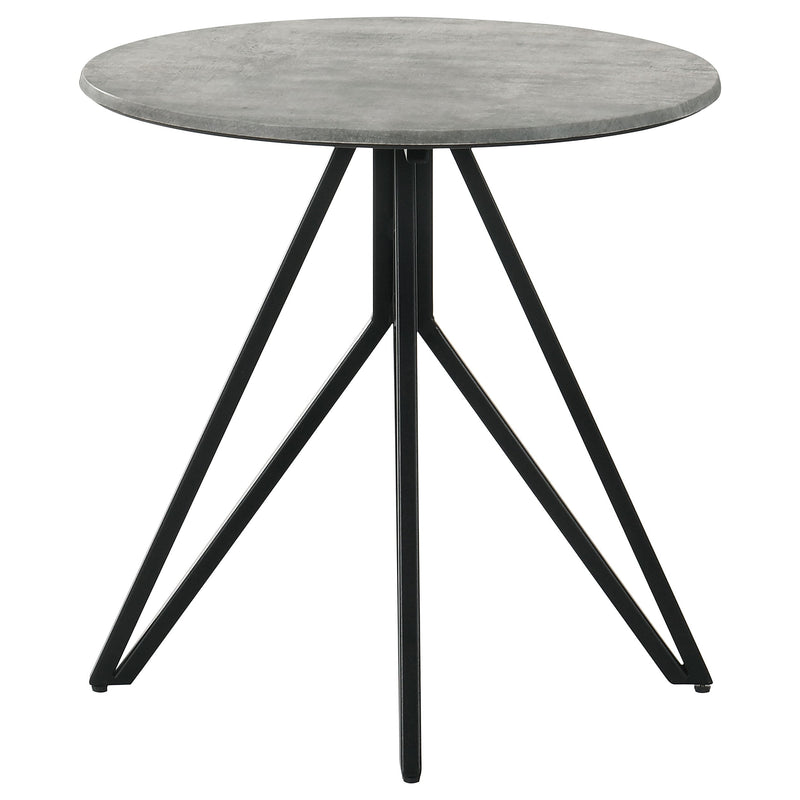 Mesa auxiliar Hadi Round SmartTop Cement y Gunmetal