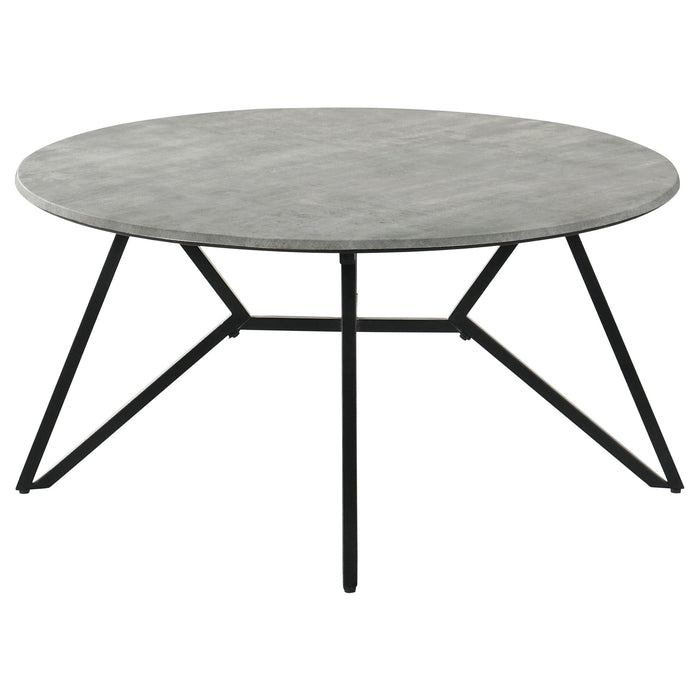 Hadi  Round SmartTop Coffee and End Table Set Cement