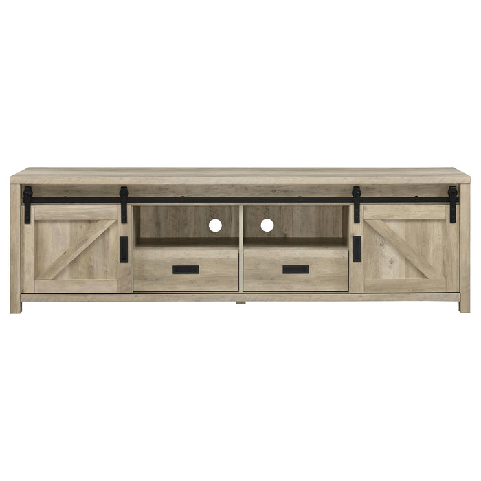 Madra Rectangular TV Console with 2 Sliding Doors