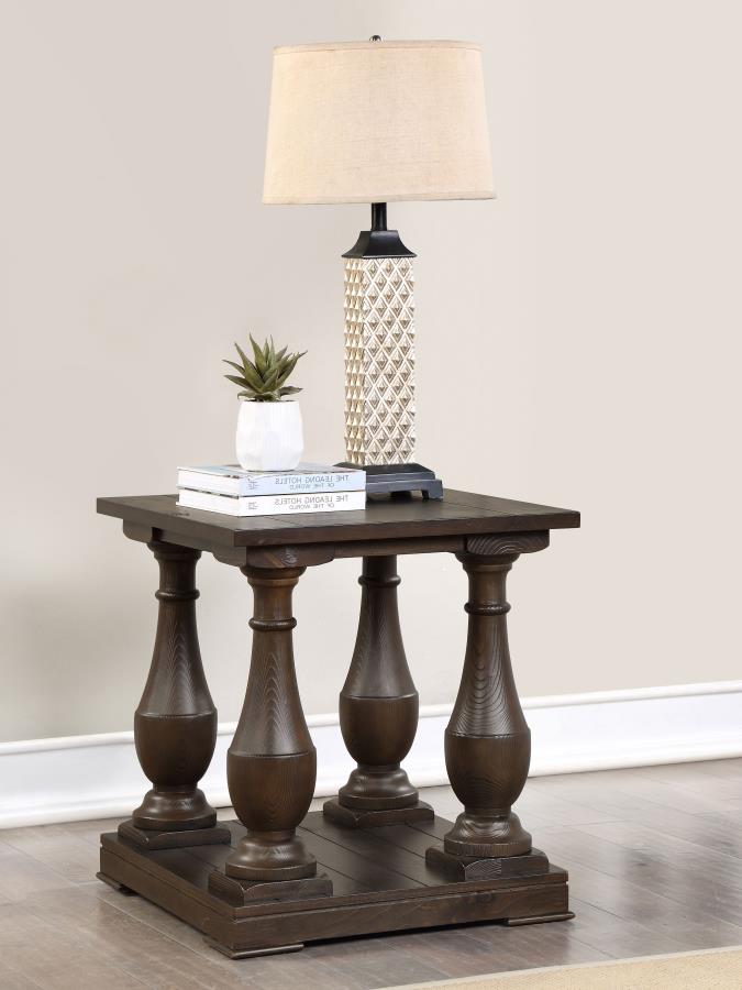 Mesa auxiliar rectangular de madera Walden, color café