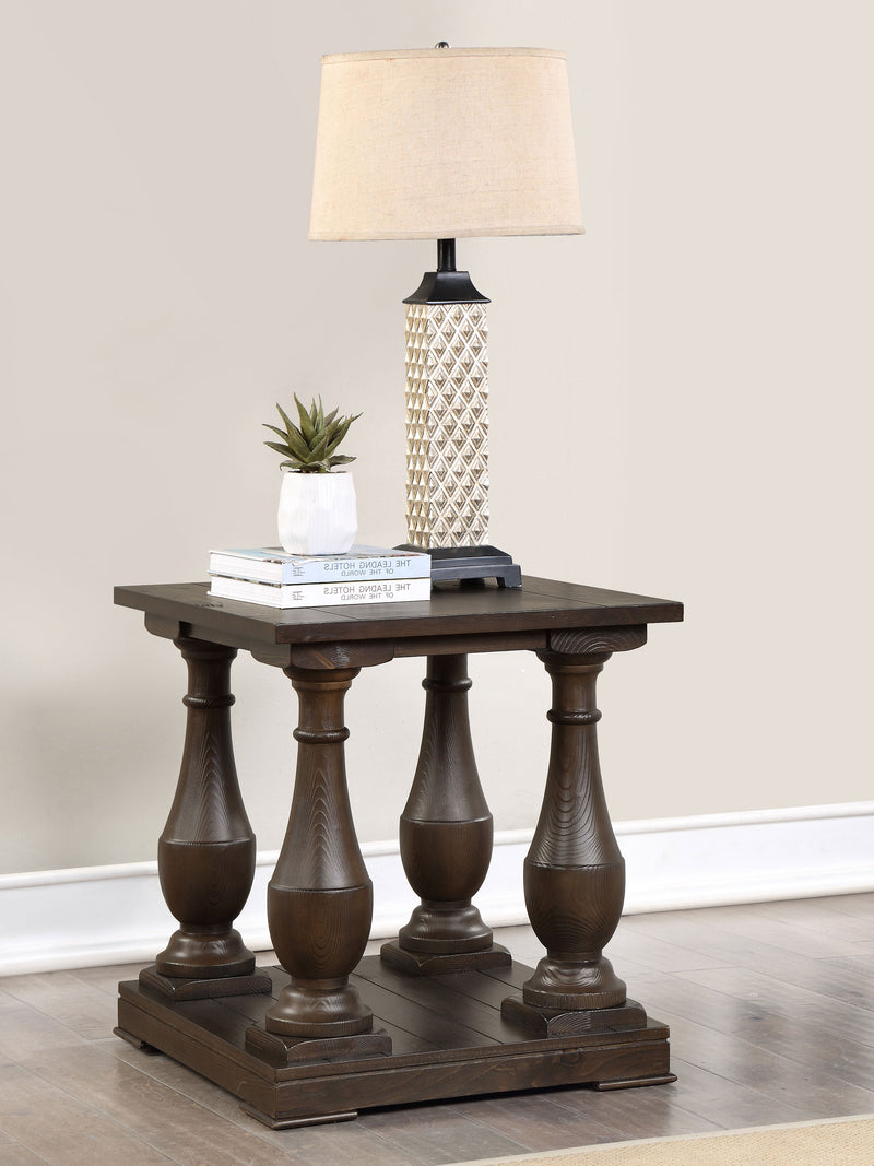 Mesa auxiliar rectangular de madera Walden, color café