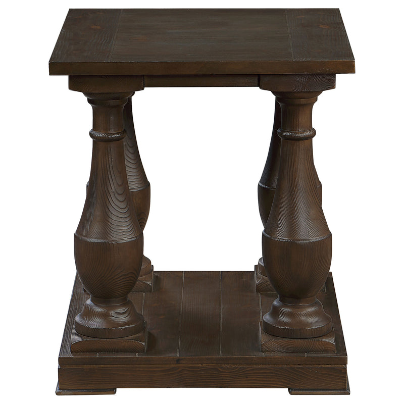 Mesa auxiliar rectangular de madera Walden, color café