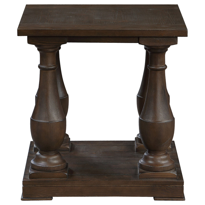 Mesa auxiliar rectangular de madera Walden, color café