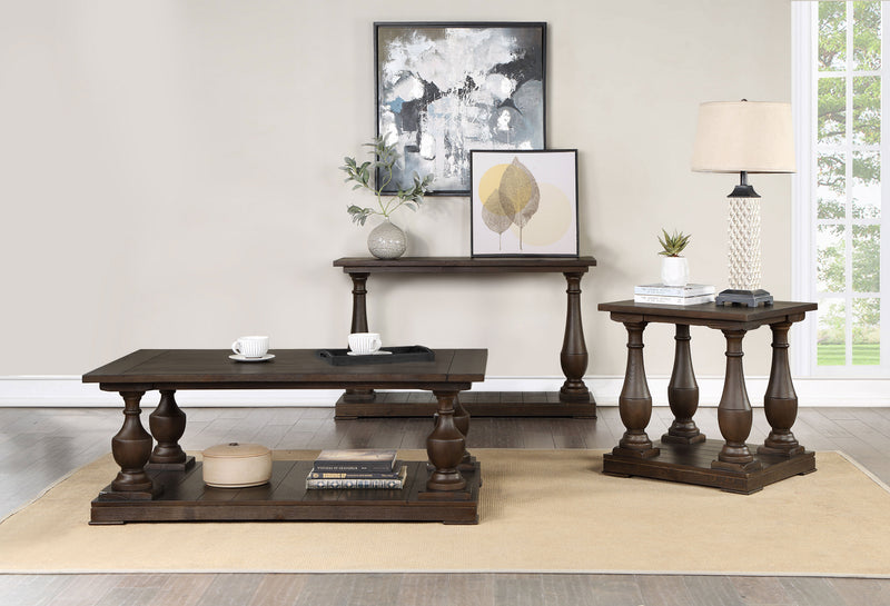 Mesa auxiliar rectangular de madera Walden, color café