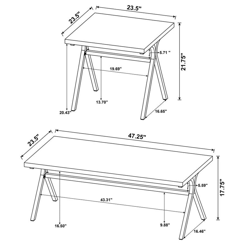 Colmar 3-piece Engineered Wood Coffee Table Set