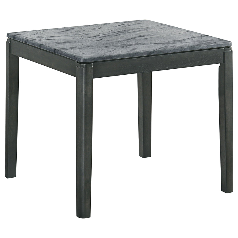 Mesa auxiliar/de centro Mozzi Square de imitación mármol, gris y negro