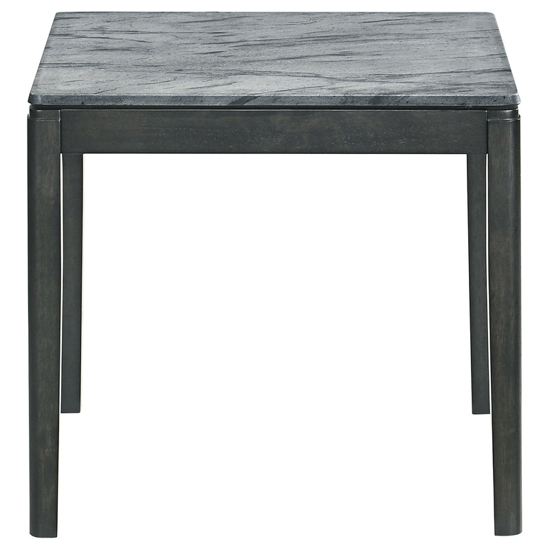 Mesa auxiliar/de centro Mozzi Square de imitación mármol, gris y negro