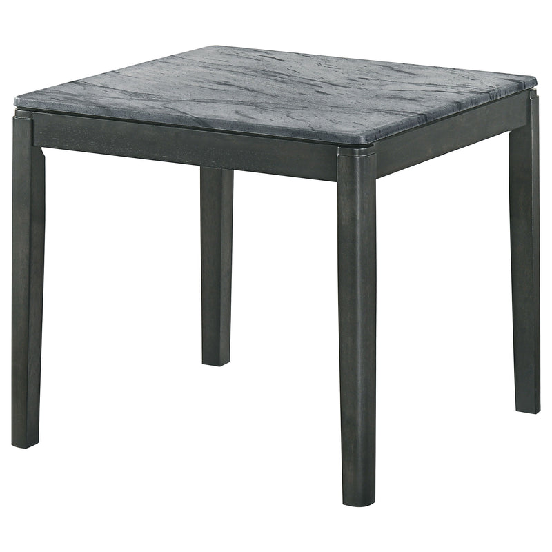 Mesa auxiliar/de centro Mozzi Square de imitación mármol, gris y negro