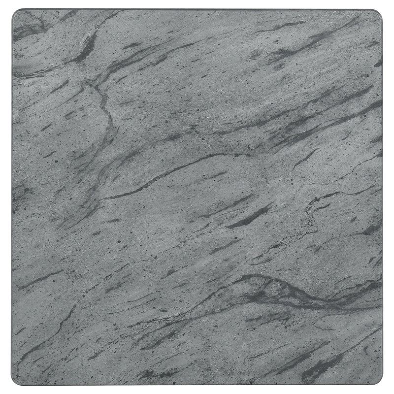 Mesa auxiliar/de centro Mozzi Square de imitación mármol, gris y negro