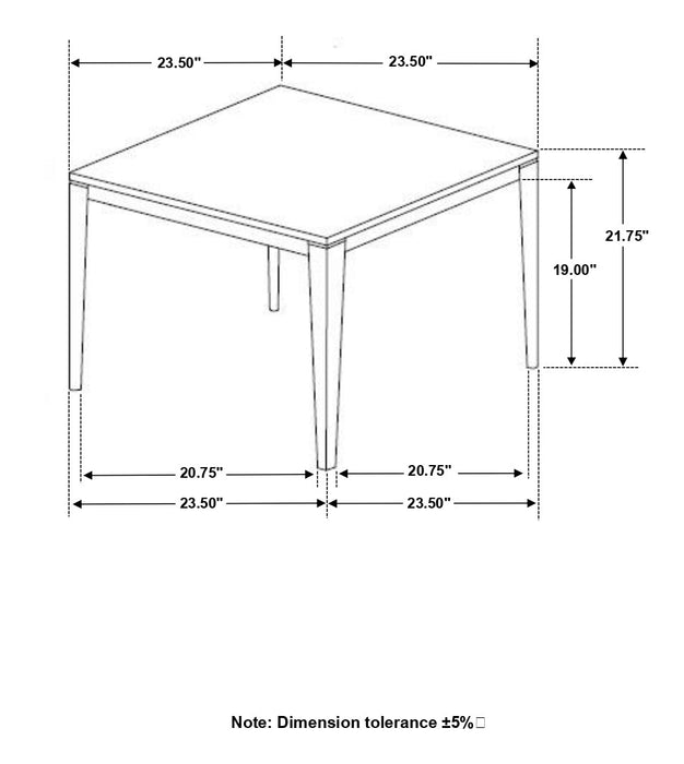 Mozzi Square End Table Faux Grey Marble and Black