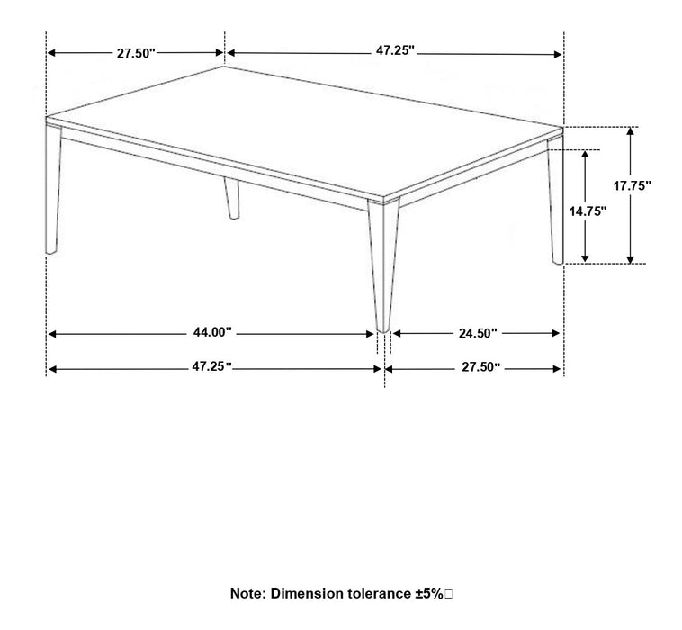 Mozzi Rectangular Coffee Table Faux Grey Marble and Black