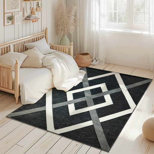 ORION Rug DESIGN 80014 Black 8x11 (7'8x10'8")"