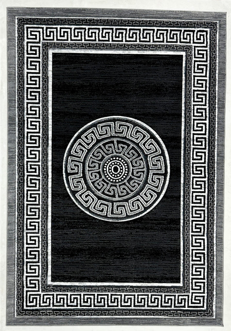 ORION Rug DESIGN 80015 Black 2x8 Runner (2'6x7'9")"