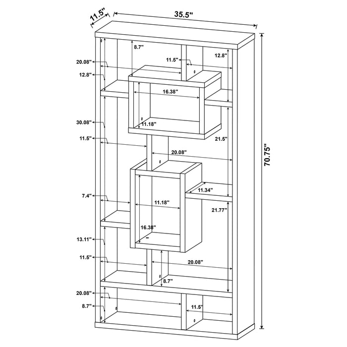 Howie 10-shelf Bookcase White