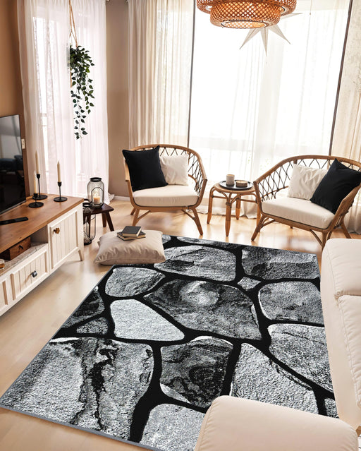 ORION Rug DESIGN 80018 Black 8x11 (7'8x10'8")"