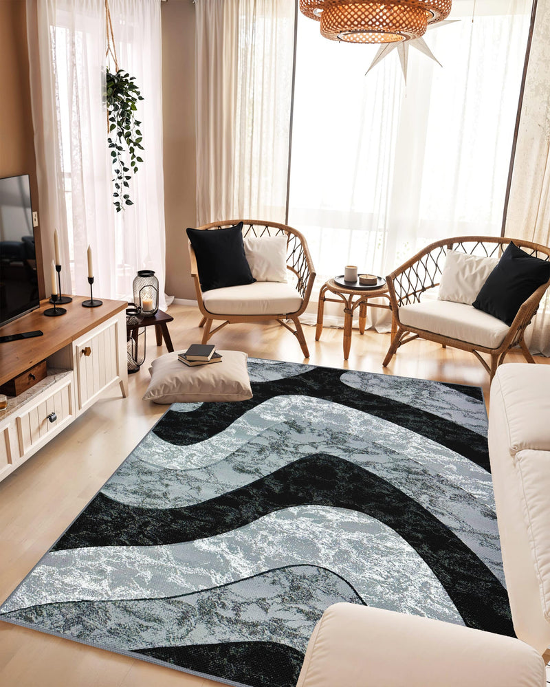 ORION Rug DESIGN 80020 Black 8x11 (7'8x10'8")"