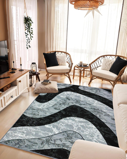 ORION Rug DESIGN 80020 Black 8x11 (7'8x10'8")"