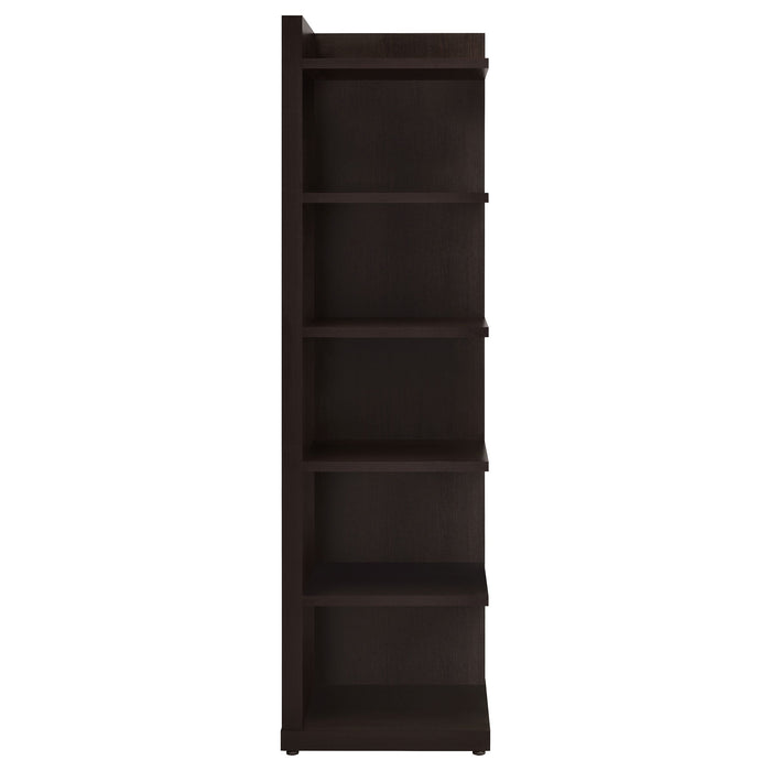 Alder 6-tier Corner Bookcase Cappuccino