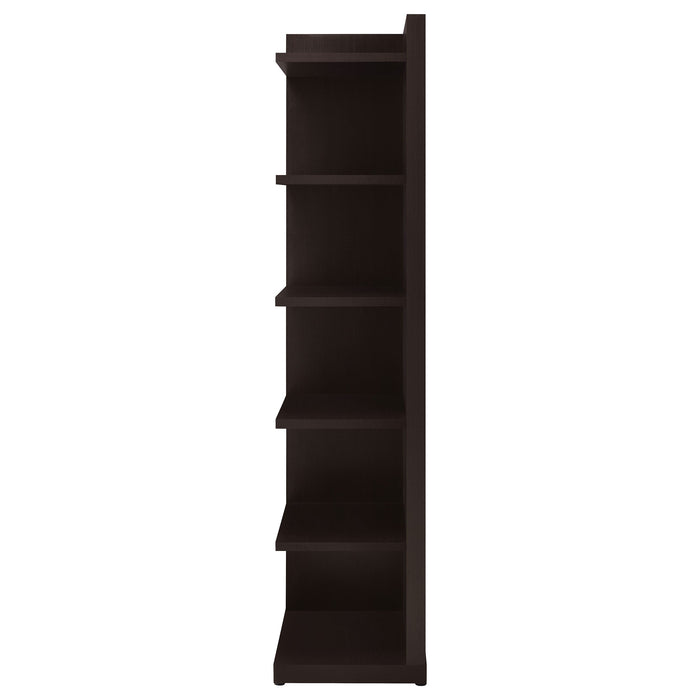 Alder 6-tier Corner Bookcase Cappuccino