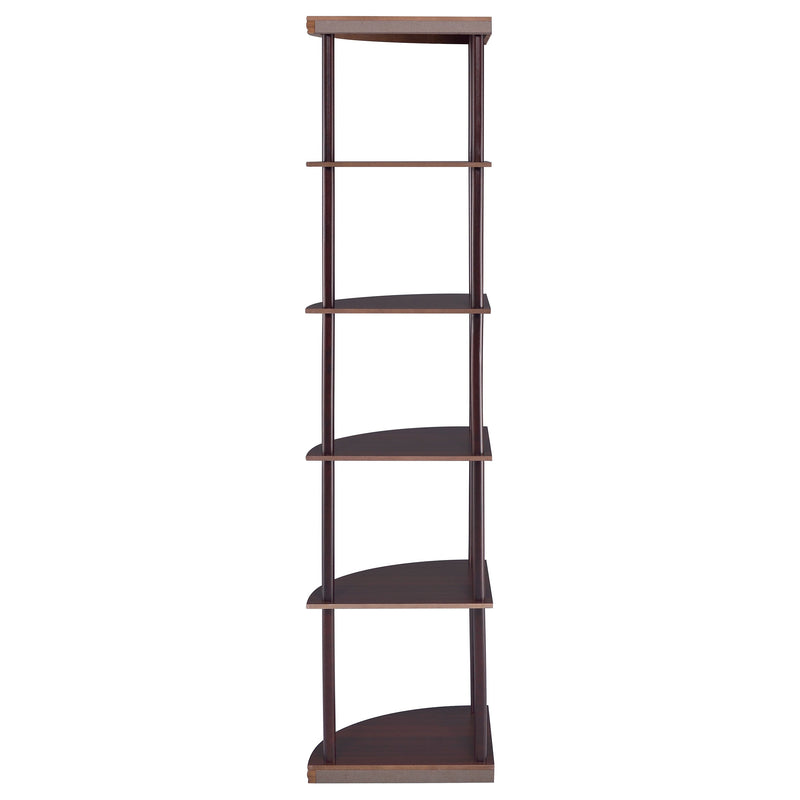 Bonwick 72-inch 5-shelf Corner Bookshelf Cappuccino
