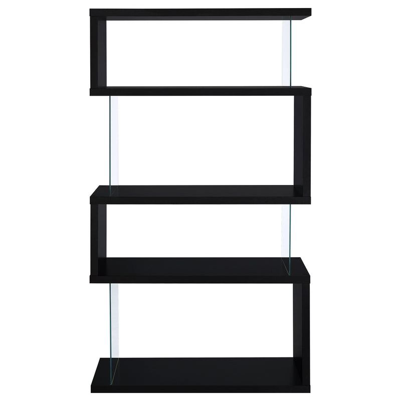 Emelle 63-inch 4-shelf Glass Panel Bookshelf