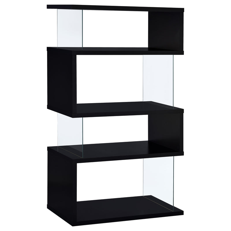 Emelle 63-inch 4-shelf Glass Panel Bookshelf