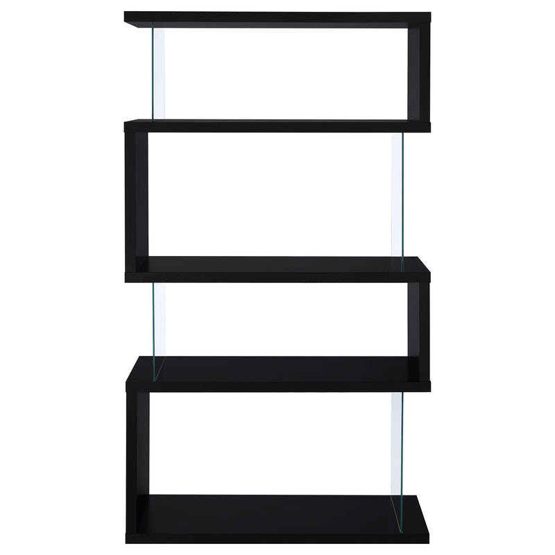 Emelle 63-inch 4-shelf Glass Panel Bookshelf