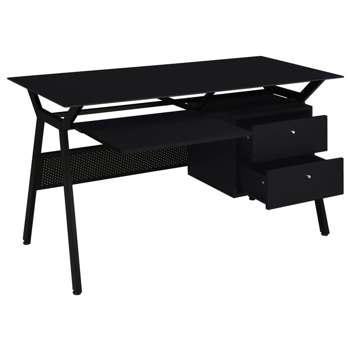 Weaving 2-drawer Computer Desk Black