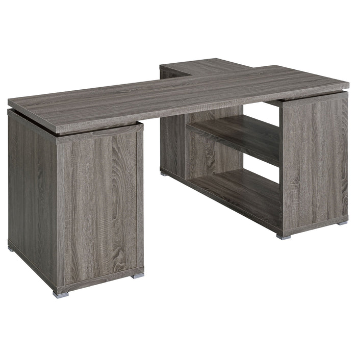 Yvette L-shape Office Desk Weathered Grey