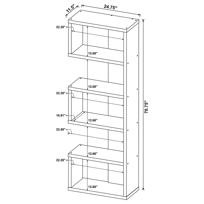 Joey 5-tier Bookcase Weathered Grey